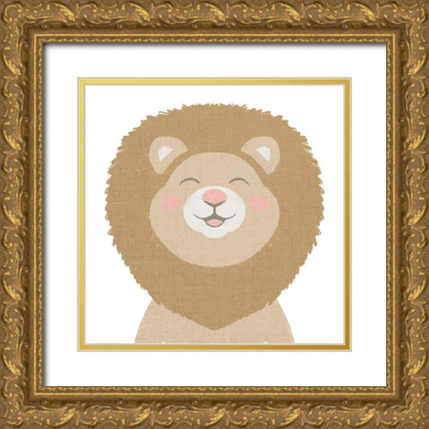 Happy Safari Gold Ornate Wood Framed Art Print with Double Matting by Prime, Marcus