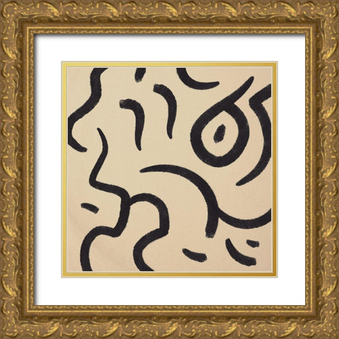 Calculated Brush Strokes Gold Ornate Wood Framed Art Print with Double Matting by Prime, Marcus