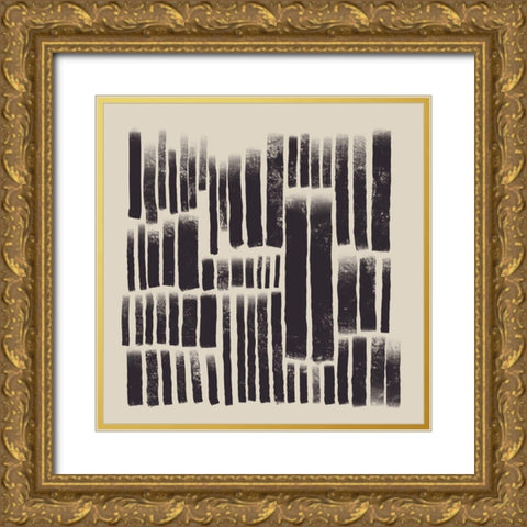 Vibrating Lines Gold Ornate Wood Framed Art Print with Double Matting by Prime, Marcus