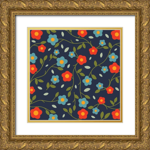 Vintage Blooms 1 Gold Ornate Wood Framed Art Print with Double Matting by Prime, Marcus