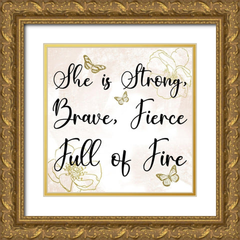 Fierce Woman Gold Ornate Wood Framed Art Print with Double Matting by Prime, Marcus