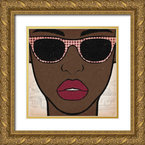 Rhinestone Beauty Gold Ornate Wood Framed Art Print with Double Matting by Prime, Marcus