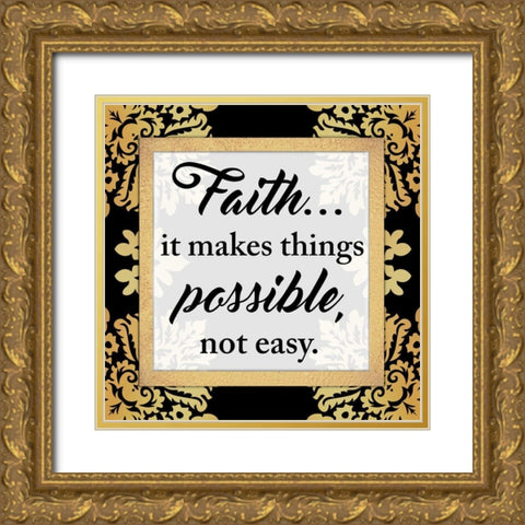 Possible Not Easy Gold Ornate Wood Framed Art Print with Double Matting by Prime, Marcus