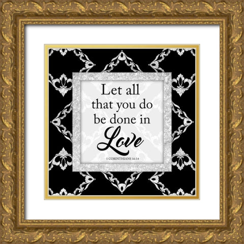 Done In Love 2 Gold Ornate Wood Framed Art Print with Double Matting by Prime, Marcus
