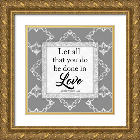 Done In Love 1 Gold Ornate Wood Framed Art Print with Double Matting by Prime, Marcus