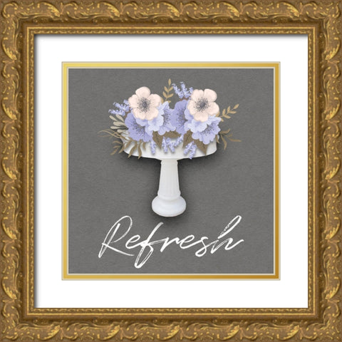 Unwind Floral Sink 2 Gold Ornate Wood Framed Art Print with Double Matting by Prime, Marcus