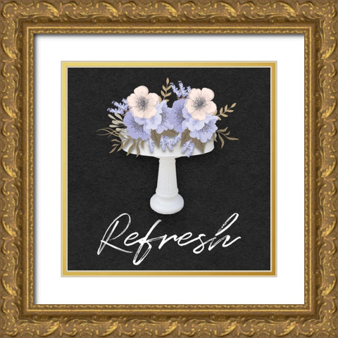 Refresh Floral Sink Gold Ornate Wood Framed Art Print with Double Matting by Prime, Marcus