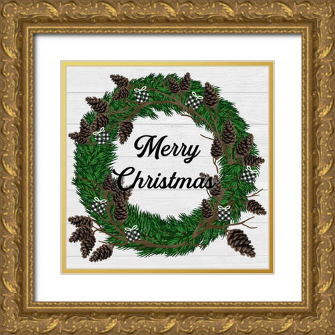 Christmas Birds Gold Ornate Wood Framed Art Print with Double Matting by Prime, Marcus