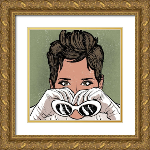 Mysterious Woman Gold Ornate Wood Framed Art Print with Double Matting by Prime, Marcus