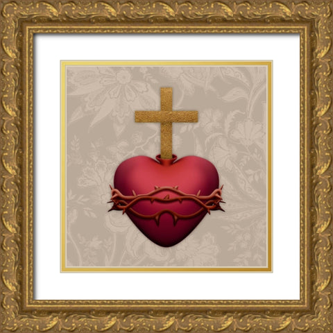 Courageous Heart Gold Ornate Wood Framed Art Print with Double Matting by Prime, Marcus