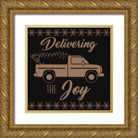 Delivering The Joy Gold Ornate Wood Framed Art Print with Double Matting by Prime, Marcus