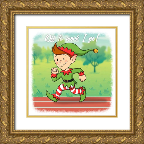 Off To Work Gold Ornate Wood Framed Art Print with Double Matting by Prime, Marcus
