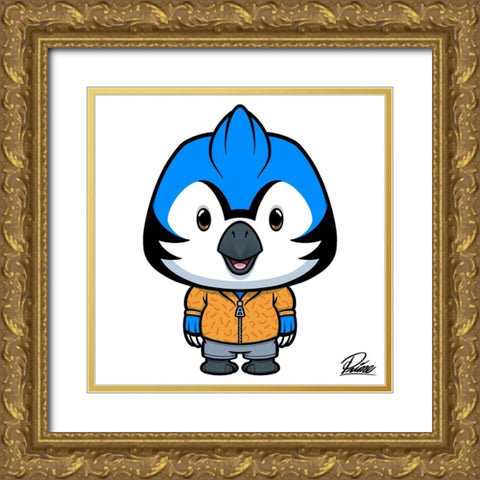 Balthazar Blue Jay Gold Ornate Wood Framed Art Print with Double Matting by Prime, Marcus