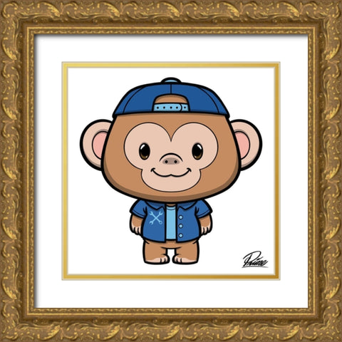 Ramsey Monkey Gold Ornate Wood Framed Art Print with Double Matting by Prime, Marcus