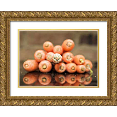 Carrots Gold Ornate Wood Framed Art Print with Double Matting by Reed, Michele