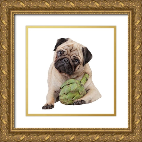 Artichoke Gold Ornate Wood Framed Art Print with Double Matting by Reed, Michele