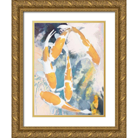 Playing Coy 2 Gold Ornate Wood Framed Art Print with Double Matting by Miller, Savannah