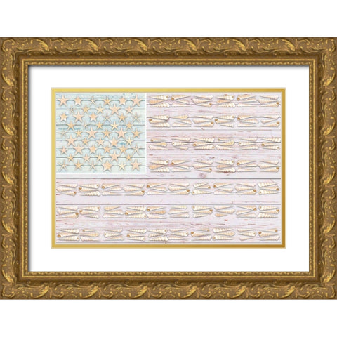 Shells 2 Gold Ornate Wood Framed Art Print with Double Matting by Miller, Savannah