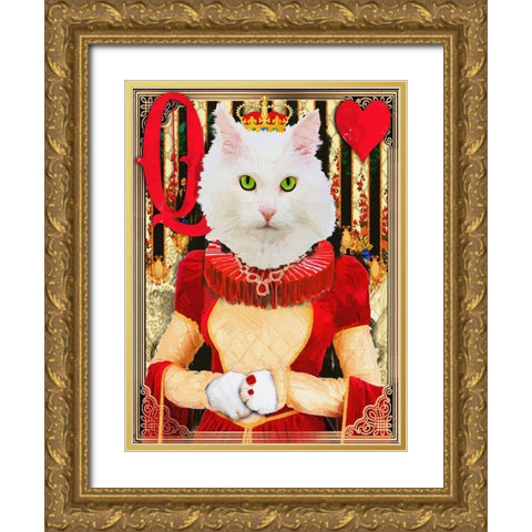 Queen of Hearts Gold Ornate Wood Framed Art Print with Double Matting by Miller, Savannah