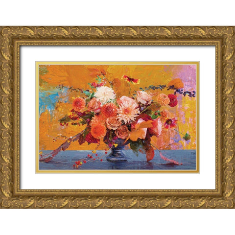 Fall Fireworks 2 Gold Ornate Wood Framed Art Print with Double Matting by Miller, Savannah