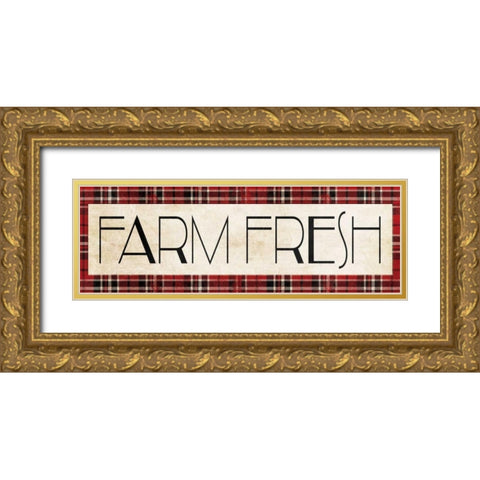 Farm Fresh Gold Ornate Wood Framed Art Print with Double Matting by Villa, Milli