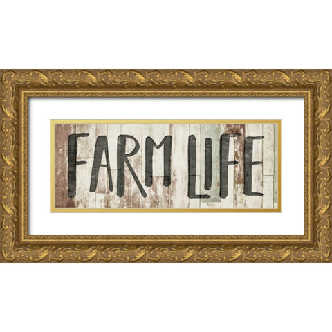 Farm Life Gold Ornate Wood Framed Art Print with Double Matting by Villa, Milli