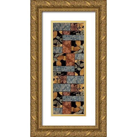 Floral Patch Gold Ornate Wood Framed Art Print with Double Matting by Villa, Mlli