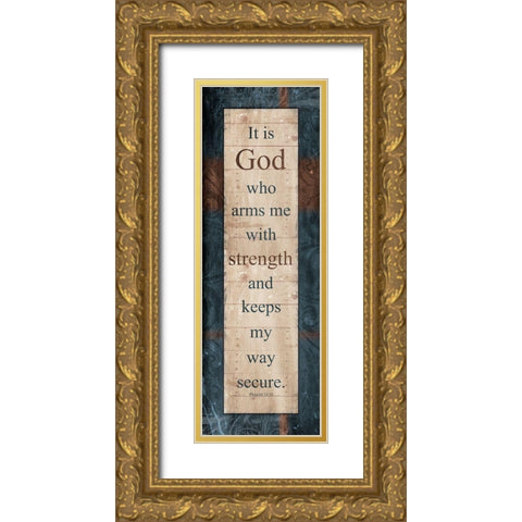 God Strength Gold Ornate Wood Framed Art Print with Double Matting by Villa, Mlli