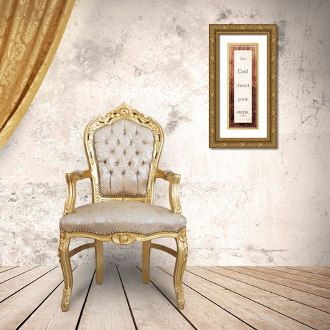 Lets God Gold Ornate Wood Framed Art Print with Double Matting by Villa, Mlli