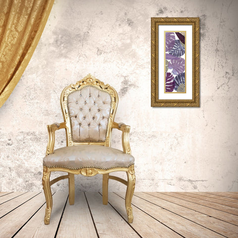 Purple Palms Gold Ornate Wood Framed Art Print with Double Matting by Villa, Mlli