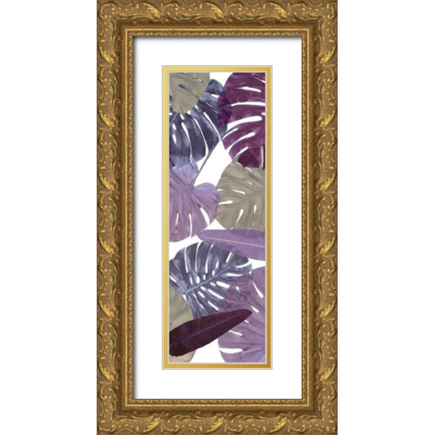 Purple Palms Mate Gold Ornate Wood Framed Art Print with Double Matting by Villa, Mlli