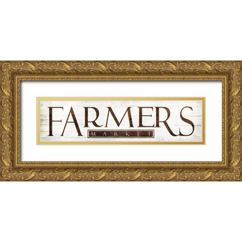 Farmers Market Gold Ornate Wood Framed Art Print with Double Matting by Villa, Mlli
