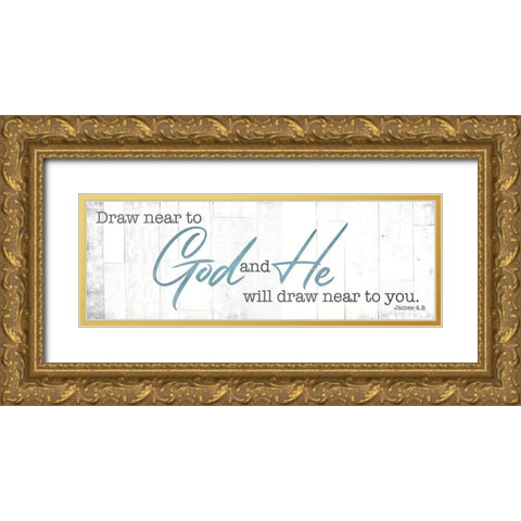 Draw Near Gold Ornate Wood Framed Art Print with Double Matting by Villa, Mlli
