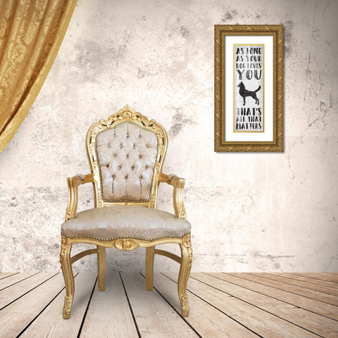 Dog Love Gold Ornate Wood Framed Art Print with Double Matting by Villa, Mlli