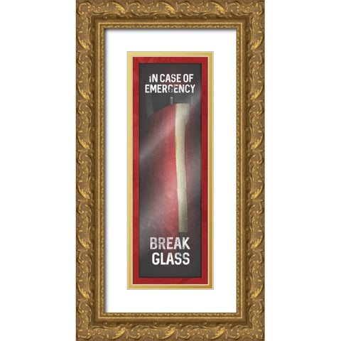 Emergency Axe Gold Ornate Wood Framed Art Print with Double Matting by Villa, Mlli