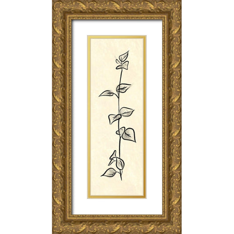 Simple Paper Flower Gold Ornate Wood Framed Art Print with Double Matting by Villa, Milli