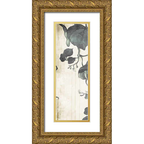 Muted Hanging Leaves Gold Ornate Wood Framed Art Print with Double Matting by Villa, Milli
