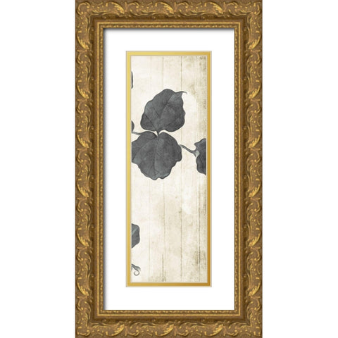 Muted Hanging Leaves 3 Gold Ornate Wood Framed Art Print with Double Matting by Villa, Milli