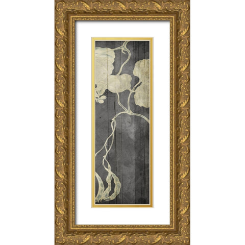 Aged Hanging Leaves 3 Gold Ornate Wood Framed Art Print with Double Matting by Villa, Milli