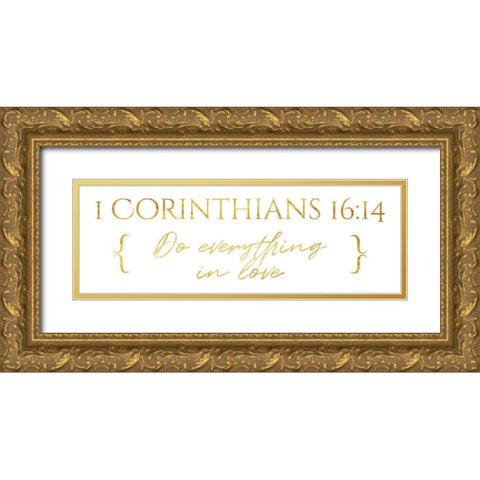 Do Everything Gold Ornate Wood Framed Art Print with Double Matting by Villa, Milli