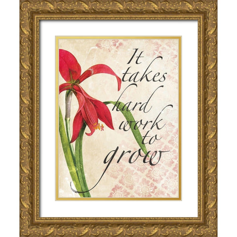 Grow Gold Ornate Wood Framed Art Print with Double Matting by Villa, Mlli