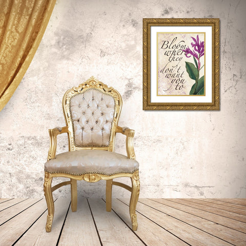 Bloom Gold Ornate Wood Framed Art Print with Double Matting by Villa, Mlli