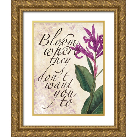Bloom Gold Ornate Wood Framed Art Print with Double Matting by Villa, Mlli