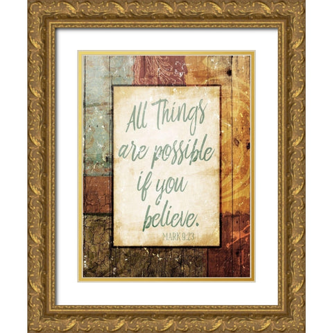 Possible Gold Ornate Wood Framed Art Print with Double Matting by Villa, Mlli