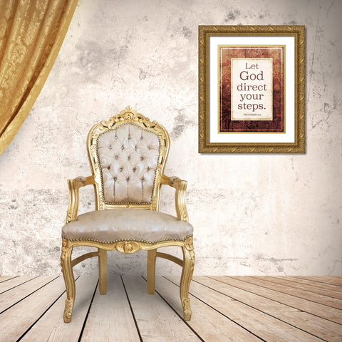 God Direct Gold Ornate Wood Framed Art Print with Double Matting by Villa, Mlli