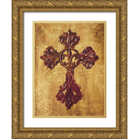Blessing Travel Gold Ornate Wood Framed Art Print with Double Matting by Villa, Mlli