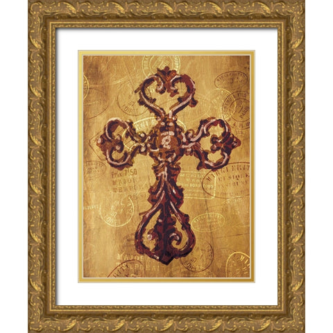 Blessing Travels Again Gold Ornate Wood Framed Art Print with Double Matting by Villa, Mlli