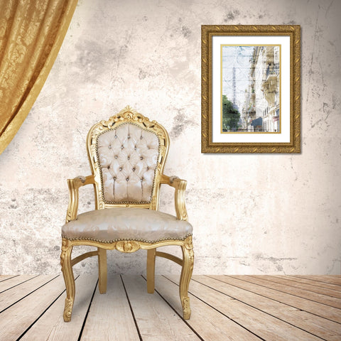 Paris On The Street Gold Ornate Wood Framed Art Print with Double Matting by Villa, Mlli