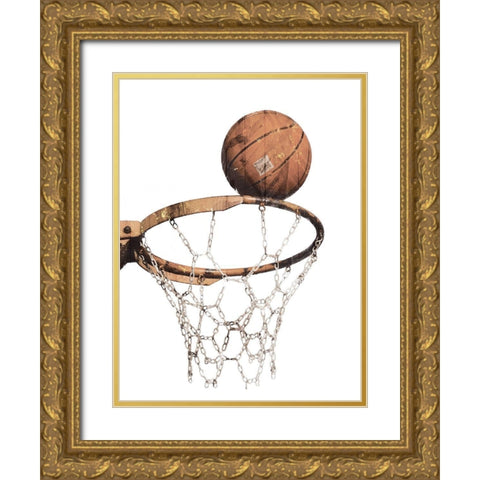 Shoot The Ball Gold Ornate Wood Framed Art Print with Double Matting by Villa, Mlli