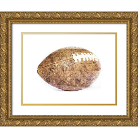 Football Gold Ornate Wood Framed Art Print with Double Matting by Villa, Mlli